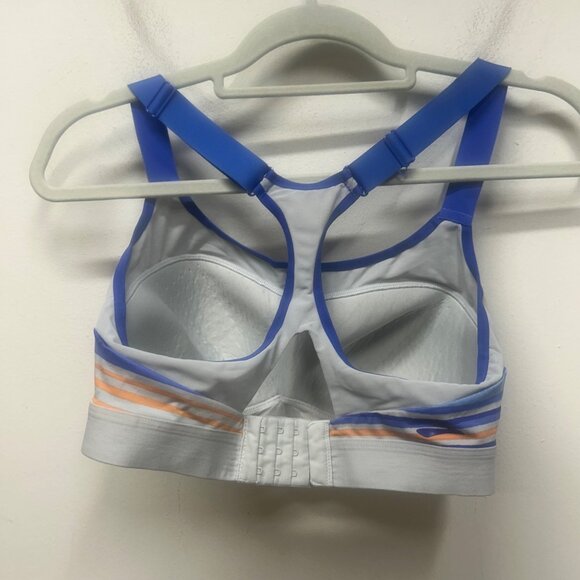 Brooks Womens Striped Racerback Sports Bra With Adjustable Straps & Hook Closure - Picture 7 of 8